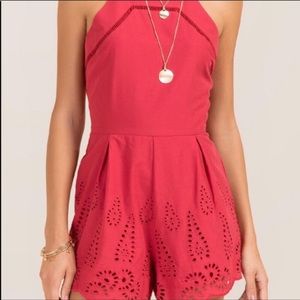 New Francesca’s ‘Sina’ Eyelet Tank Romper SZ Small